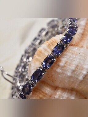 Sapphire 925 Sterling Bracelet 7.5 11ctw